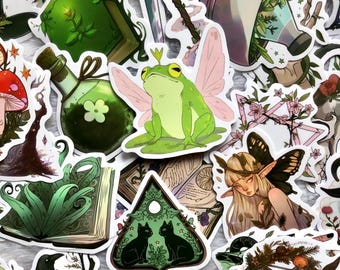 Witchy Stickers Pack - Mystical Magic Stickers for Water Bottles, Scrapbooks & Sketchbook