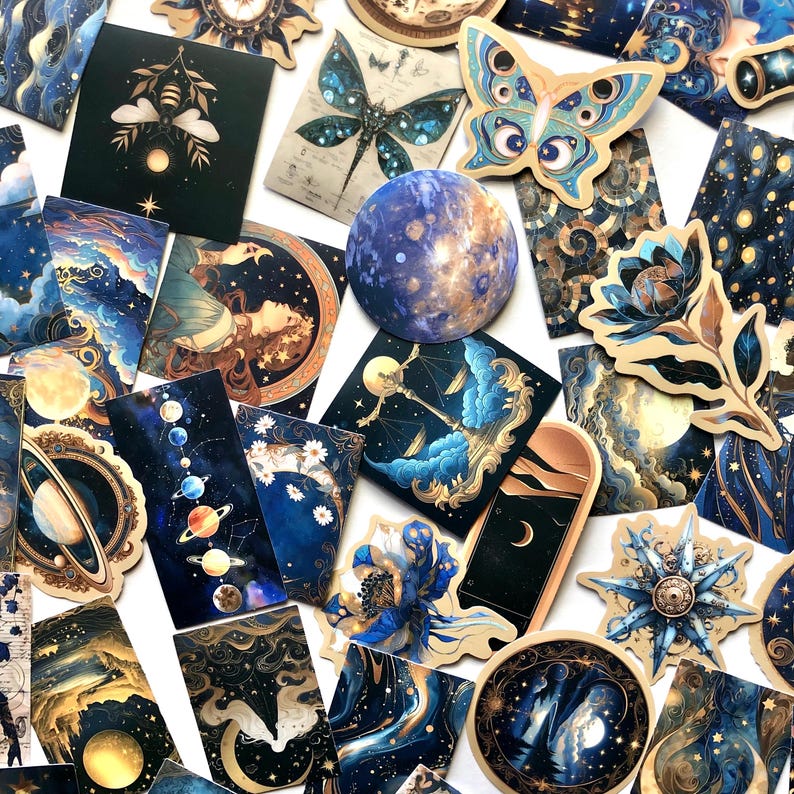 Celestial Stickers – 50PCS Astrology, Moon & Stars – Waterproof ...
