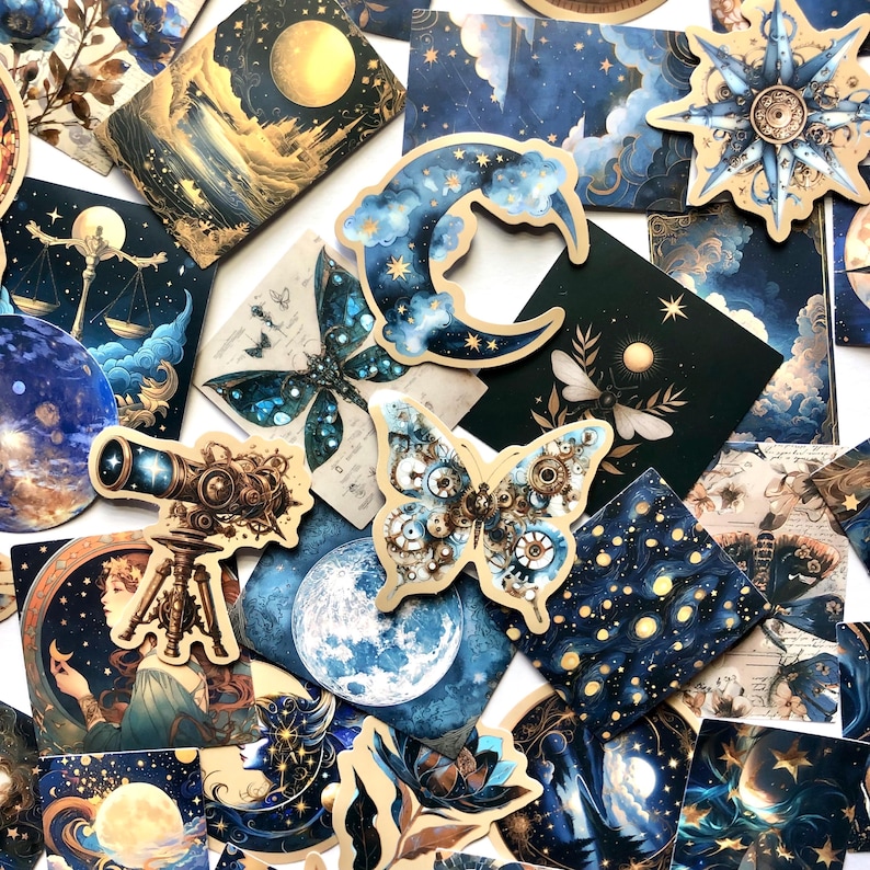 Celestial Stickers – 50PCS Astrology, Moon & Stars – Waterproof ...