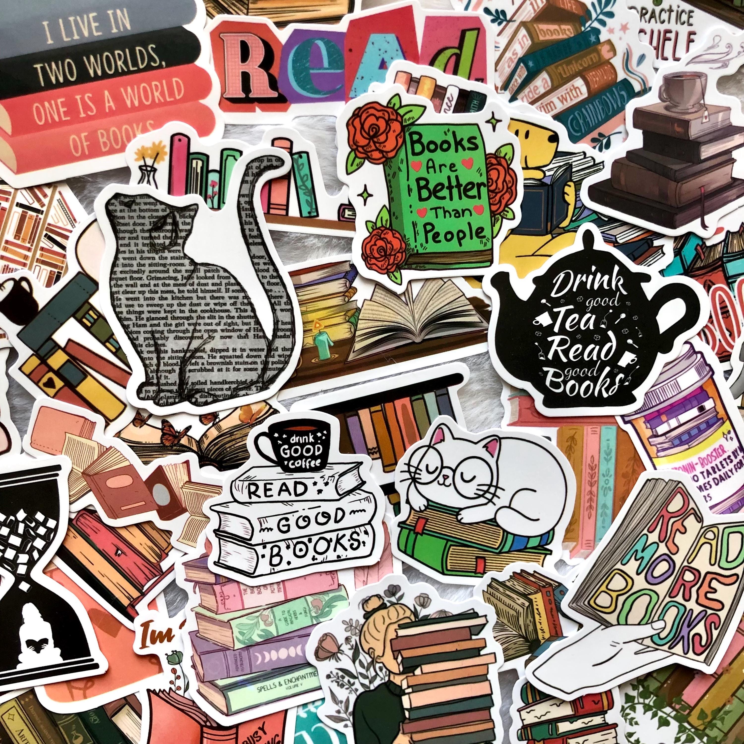 50pcs Bookish Stickers Pack – Cute Book Stickers Set, Waterproof ...