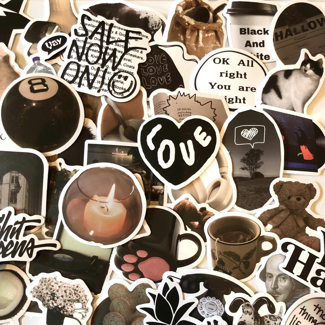 Cute Stickers, 60pcs Clean Girl Sticker Pack, Sad Girl Aesthetics Vinyl ...