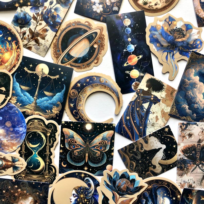Celestial Stickers – 50PCS Astrology, Moon & Stars – Waterproof ...
