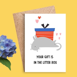 Carte d'anniversaire avec un chat, carte de voeux avec un chat, carte de voeux d'anniversaire, carte amusante avec un chat