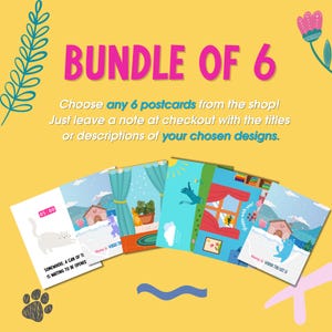 Custom Postcard Bundle – Choose Any 6 Art Postcards – Illustrated Stationery Set – Aesthetic Snail Mail – Pen Pal Gift Pack