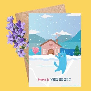 Carte de voeux, cartes de vœux pour chiens et chats, meilleurs vœux pour une nouvelle maison, cartes électroniques de chat, cartes de vœux sur le thème des animaux de compagnie