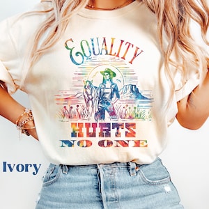 Equality Hurts No One shirt, Activism Equal Rights, LGBTQ Pride Shirt, Social Justice, Human Rights, Anti Racism, trendy retro western tee
