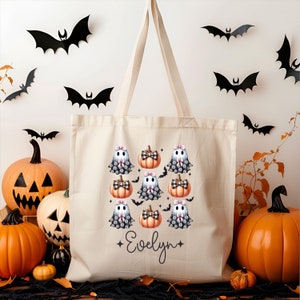 Spersonalizowana torba na cukierki, spersonalizowana torba na Halloween, torba Coquette na Halloween, dziecięca torba na cukierki z imieniem, spersonalizowana torba na cukierki