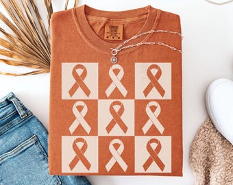 Camiseta de lazo naranja para concientizar sobre la leucemia, camiseta del equipo contra la leucemia, regalos de apoyo contra el cáncer, mes de concientización sobre la leucemia, camiseta de guerrero contra la leucemia