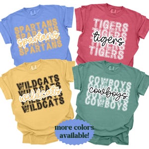 School Team Name Shirts, custom mascot shirts, school spirit T-shirt, favorite sports team t-shirt, team mascot t-shirt, school logo shirt