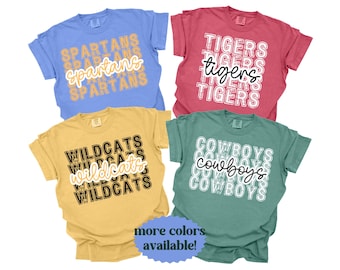 School Team Name Shirts, custom mascot shirts, school spirit T-shirt, favorite sports team t-shirt, team mascot t-shirt, school logo shirt