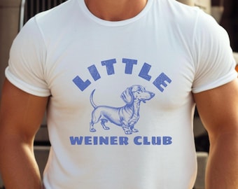 Tshirt Little Weiner Club, chemise teckel drôle, chemise papa teckel, chemise chien vintage, cadeau papa Doxie, cadeau teckel, cadeau fête des pères