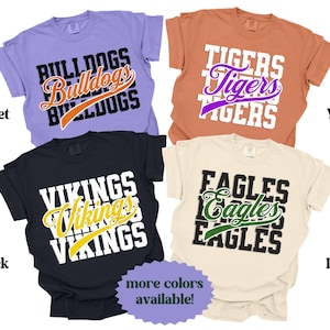 Retro School Team Name Shirts, Custom Mascot Shirts, School Spirit T-shirt, Favorite Sports Team T-shirt, Mascot T-shirt, School Logo Shirt
