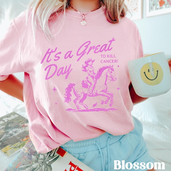 Breast Cancer Shirt For Women, Breast Cancer Support tshirt, Breast Cancer Warrior Gift, It's a Great Day to Kill Cancer, Cancer Fighter tee