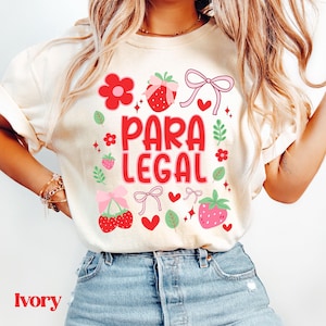 Comfort Colors® Paralegal Shirt, Paralegal Graduation Gift, Cute Law Student Shirt, Floral Law School Shirt, Women&#39;s Paralegal TShirt Gift