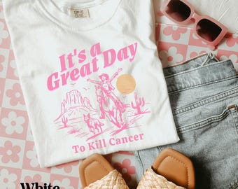 Maglietta per donne contro il cancro al seno, maglietta di supporto contro il cancro al seno, regalo per combattenti contro il cancro al seno, è un giorno fantastico per sconfiggere il cancro, maglietta per combattenti contro il cancro