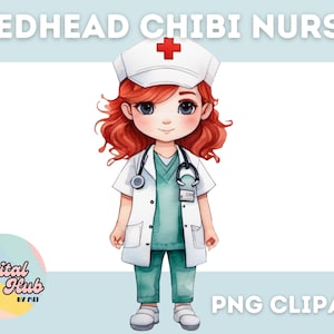 Clipart de enfermera de acuarela, png de enfermera, imagen png digital, diseños png, diseños de subliminación, imágenes prediseñadas de enfermería, descarga digital