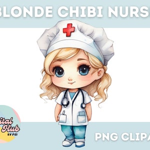 Clipart de enfermera de acuarela, png de enfermera, imagen png digital, diseños png, diseños de subliminación, imágenes prediseñadas de enfermería, descarga digital