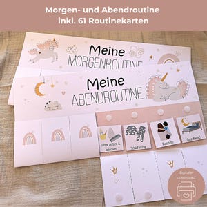 Morning & Evening Routine for Children - Unicorn Daily Plan, Montessori Routine Planner (Printable Download), Toddler Morning Routine Plan (PDF)