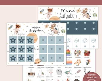 Household planner for children, space design | Montessori-inspired routine planner to print | Everyday helper and fun learning