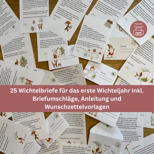 Wichtelbriefe 25 niedliche Geschichten + 10 Bastel-Umschläge + 2 Wunschzettel - Magische Weihnachtszeit für Kinder – digitaler Download