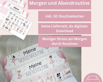 Morgen- & Abendroutine Kinder Ballett – Visuelle Tagesroutine mit Routinekarten | Montessori Vorlage PDF zum Ausdrucken