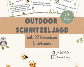 Forest Animal Scavenger Hunt for Children – Printable for Holidays and Children's Birthdays, Ages 5 and Up, Outdoor Treasure Hunt, Forest Party