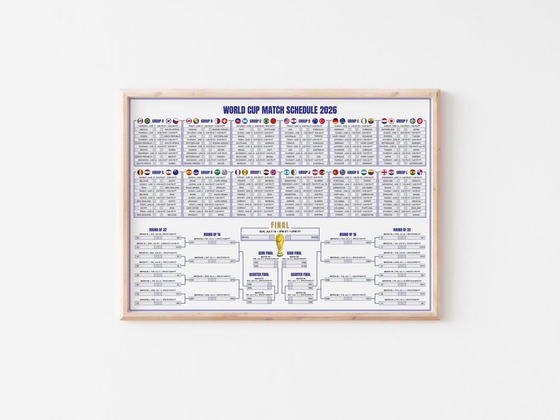 World Cup 2026 Schedule English Incl. Sweepstakes - 2026 World Cup Wall ...