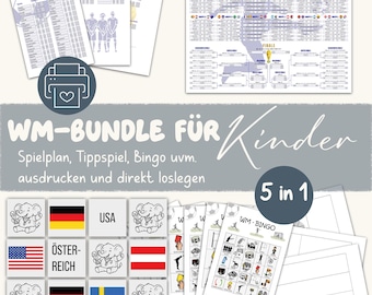 2026 World Cup Bundle for Kids | Schedule, Prediction Game, Flag Memory, Football Bingo & Coloring Pages | Activity Pack | Digital Download
