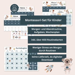Kit Montessori para Crianças – Rotina Matinal, Rotina Noturna, Planejamento Doméstico e Planejador Semanal com mais de 400 Cartões de Rotina em PDF - Espaço para Planejamento Diário