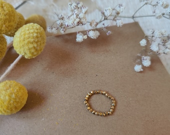 Hematite | handmade & delicate ring | real gemstone | elastic ring | Gift idea for mom | Little gift for Mother's Day