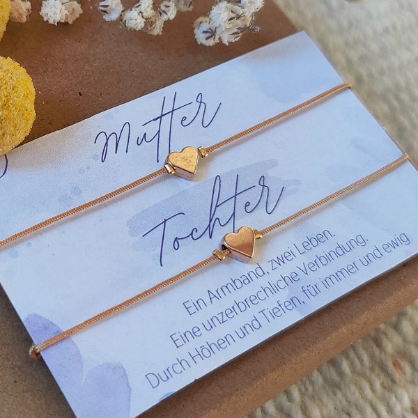 Mutter Tochter Set Armband|Namen|18K|Initialen|Muttertag|personalisiertes Armband|Geschenk Mama|Herzarmband Brautmama|Patin|Kleinigkeit