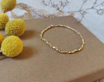 delicado compañero cotidiano | Pulsera chapada en oro auténtico de 18 quilates.