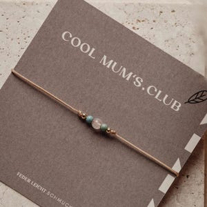 Pulseira de pedras preciosas Cool Mums Club com embalagem Mantra de amor próprio Afirmação Quartzo rosa Meditação Encorajamento Otimismo Presente Dia das Mães