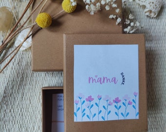 Personalisierte Box Danke Mama | zartes Armband mit Herz| Kleinigkeit Geschenk |18K echt vergoldet| Handgravur |Geschenk für Mama|Muttertag|