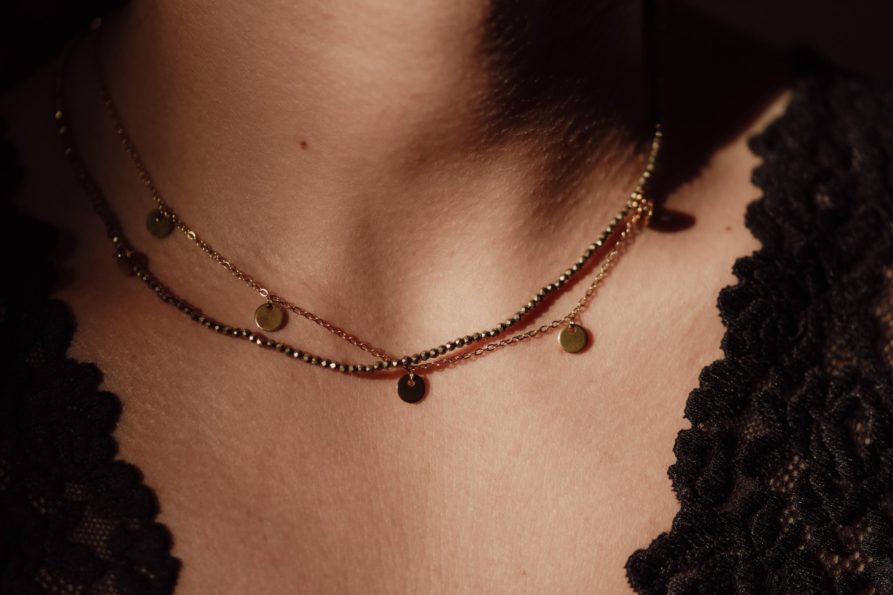 Personalized Coin Necklace ATHENA Gold-plated Engraved