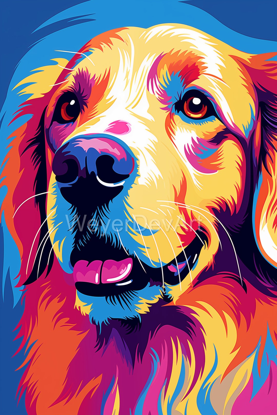 Casquette Trucker Snapback Golden Retriever Pop Art Bleu – Southern Lure