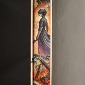 The Burning God (3rd Book) Book-Edge Painting, Unique book gift / book collectibe.