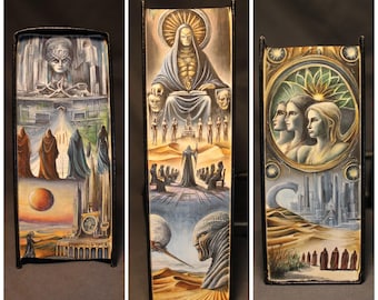 Dune Book Edge Painting: uniek verzamelobject 'Ascension of the Sand Empire'