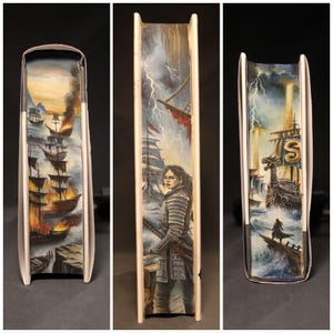 The Dragon Republic (2nd Book) Book-Edge Painting, Unique book gift / book collectibe.