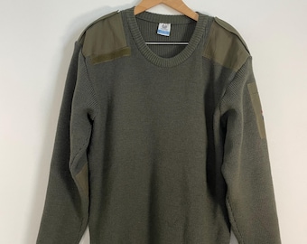 Vintage Dutch Military Wool Pullover (Size: 9)