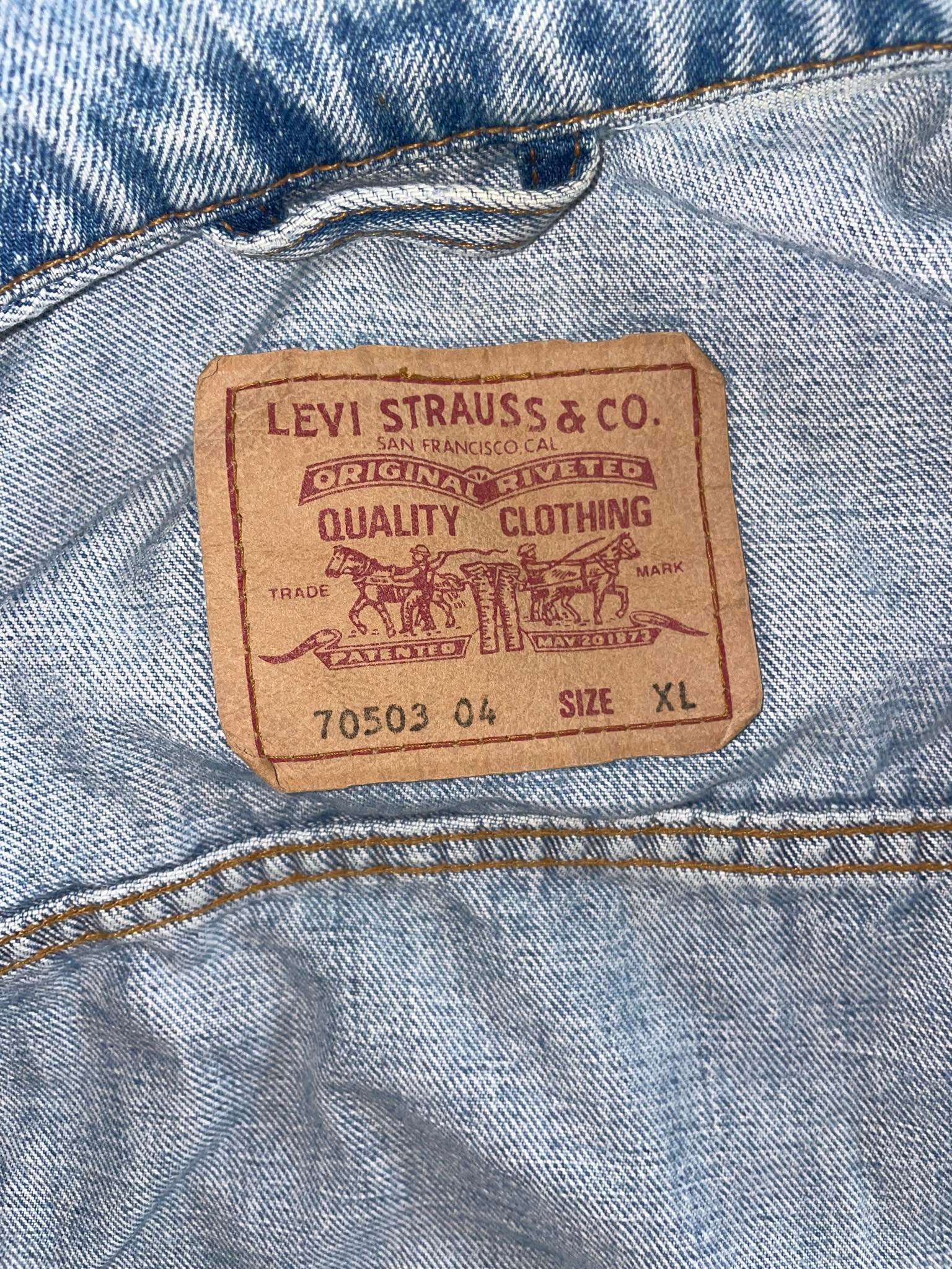 Levi's 70503-02 Denim Jacket, Men's Size L cotton blue type Vintage Second Hand