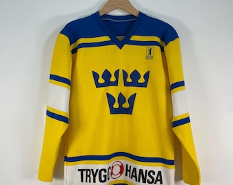 Vintage Tibas Sweden ijshockeyjersey uit de jaren 90 (maat: ongeveer M)