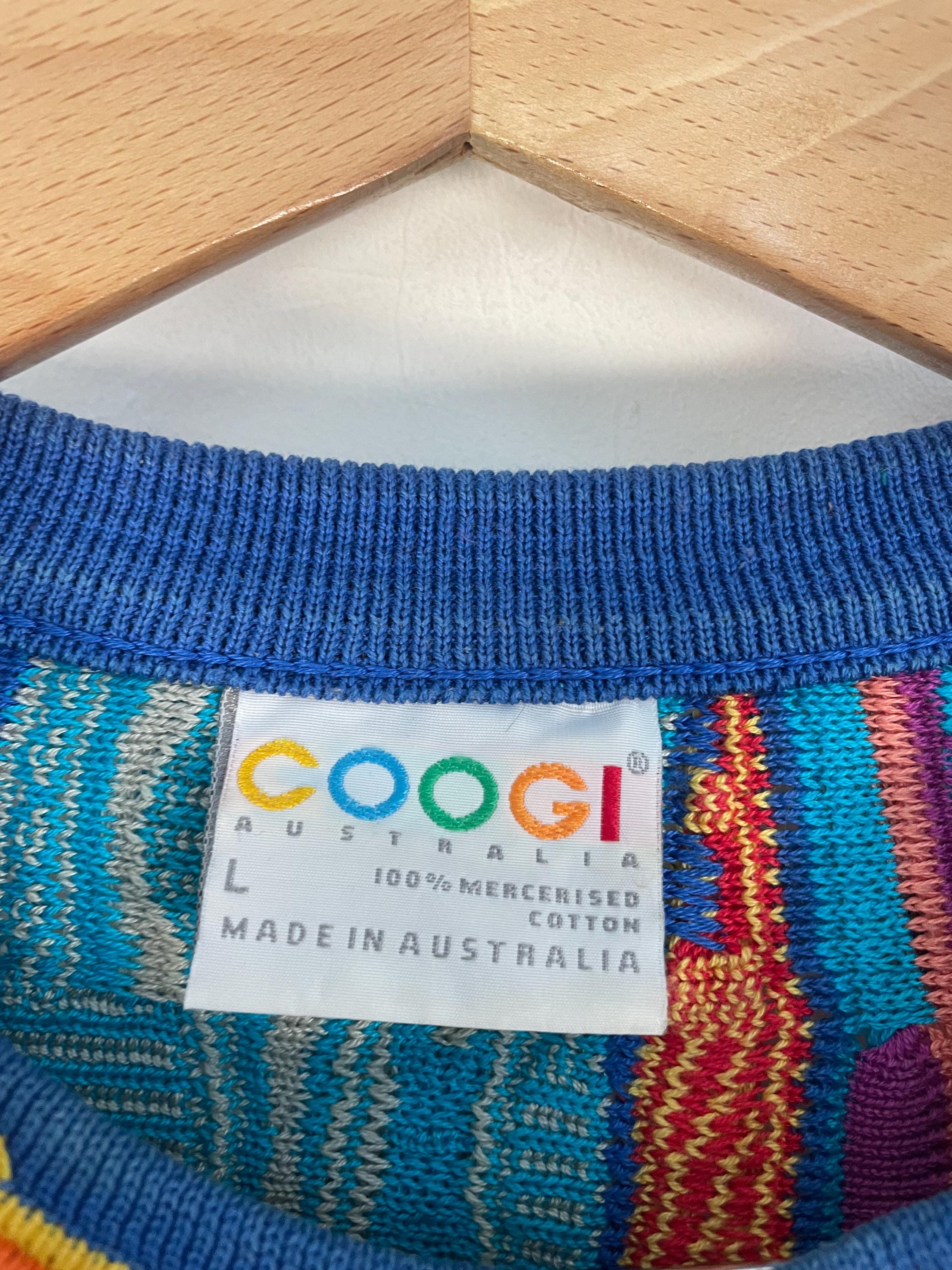 Vintage 90's COOGI 3D Knit Multicolor Sweater (size: L) Made in