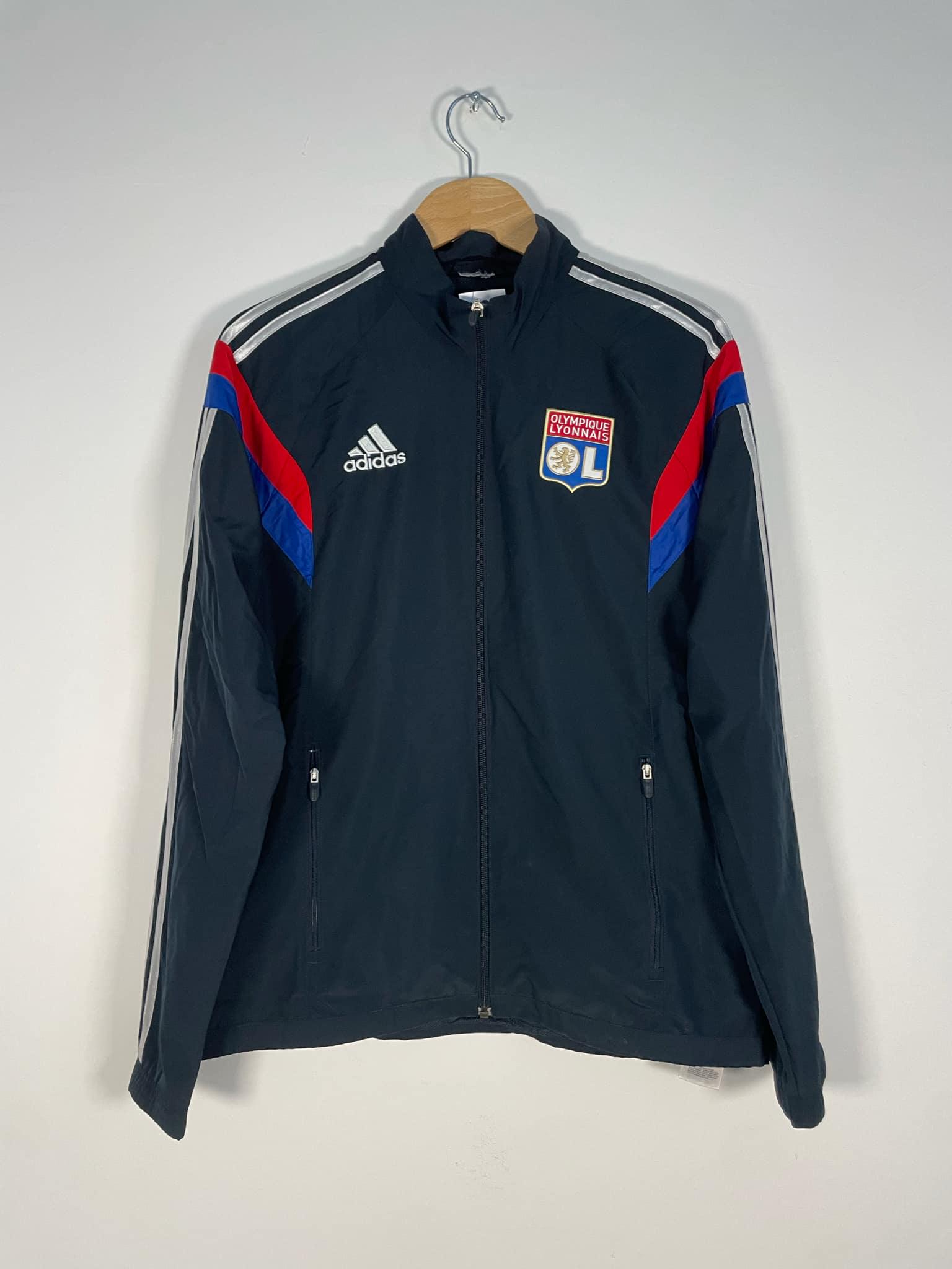 Vintage Adidas Olympique Lyon Windbreaker Jacket (size: Picture