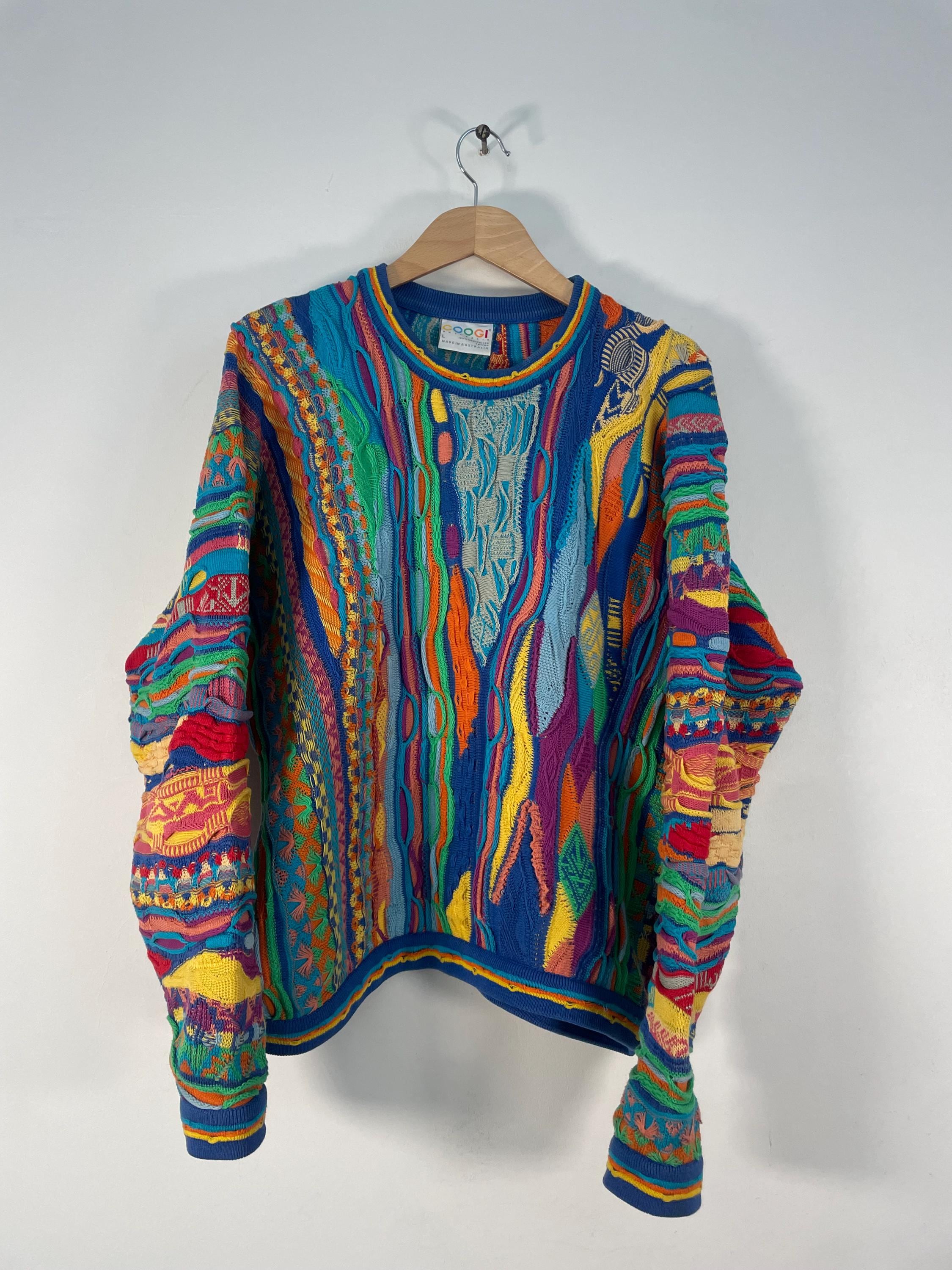 Vintage 90's COOGI 3D Knit Multicolor Sweater (size: L) Made in