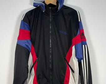 90s ADIDAS VINTAGE track jacket ジャージ　M 90s adidas Track Jacket 黒 M アディダス トラックジャケット