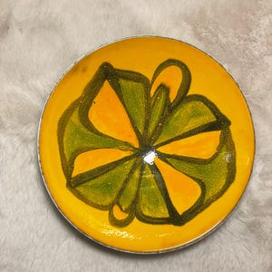 Vintage 70-tals Poole Pottery Delphis gul tallrik