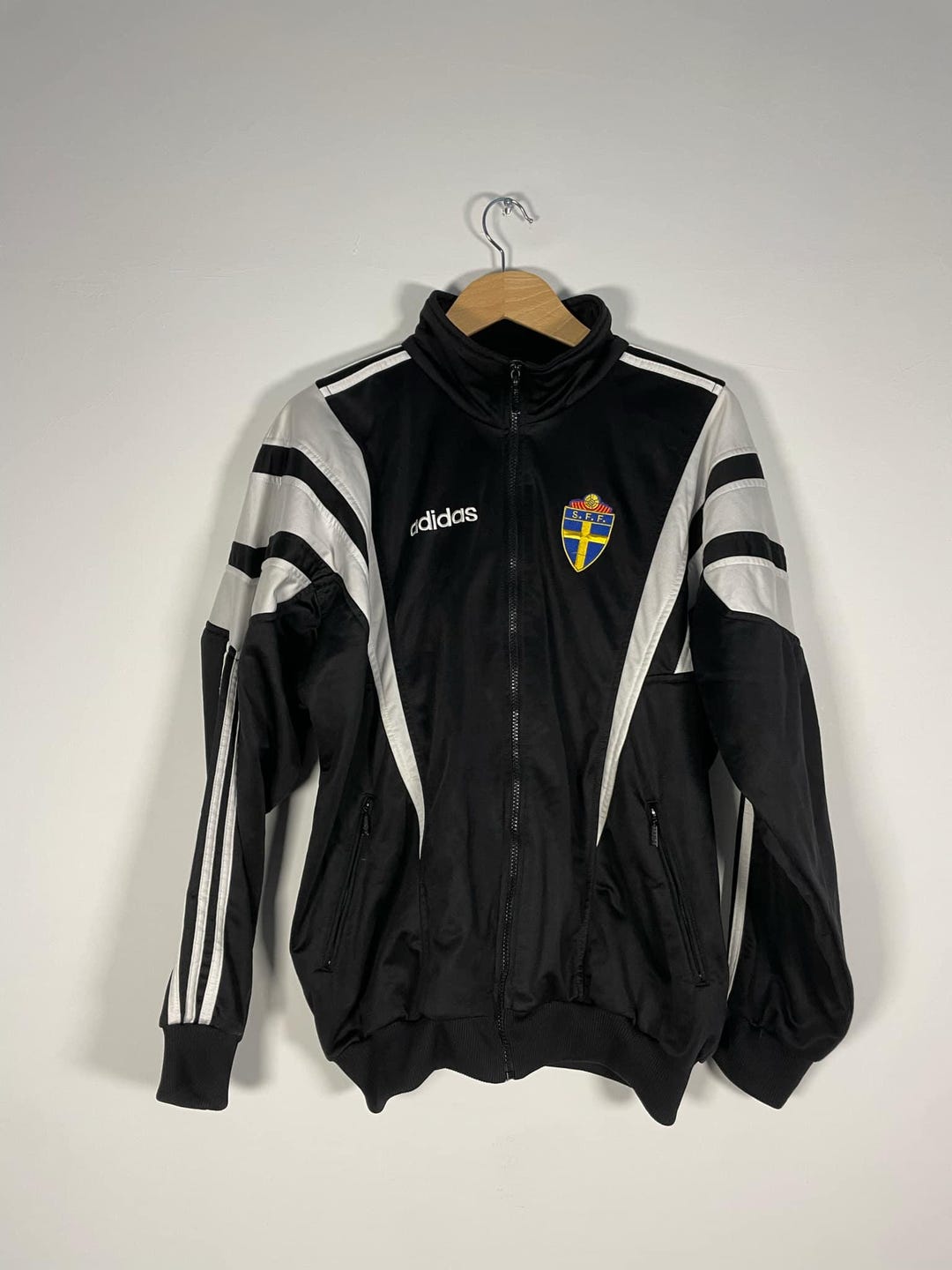 Vintage 90's Sweden Adidas Equipment Track Jacket (size: Picture