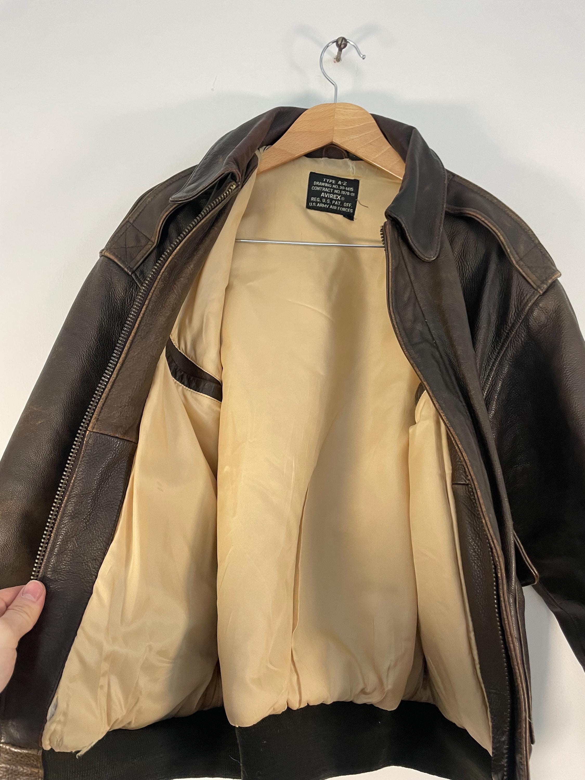 Vintage 70's U.S Army Air Force Avirex A-2 Flight Leather Jacket