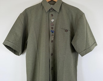 Vintage Anna Tyrol alpine shirt in Beierse Oostenrijkse stijl (maat: m/l)